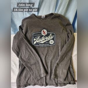 Old Navy Bufords Malt Beverage Long Sleeve Shirt Gray Size S